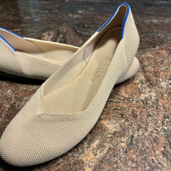 Rothy's Tan Flats with Blue Accents - Picture 6 of 7